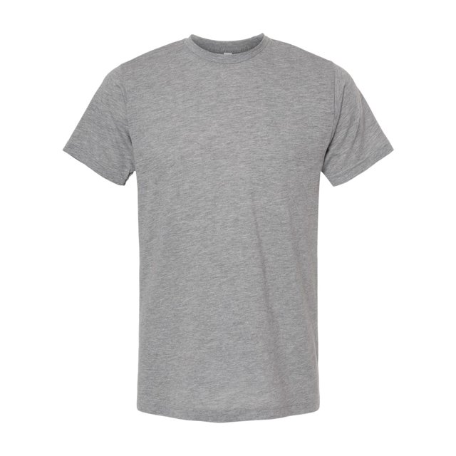 M&O 3541 T-Shirt de Luxe en Mélange de Couleur Gris Chiné, Fait d'Un Mélange de polyester 65/35 et de Coton Filé à l'Anneau avec 30 T-Shirts Simples. Présente une Coupe Ajustée, une Manche à Double Aiguille et un Ourlet Inférieur, et des Coutures Latérales. Conforme à l'ALENA.