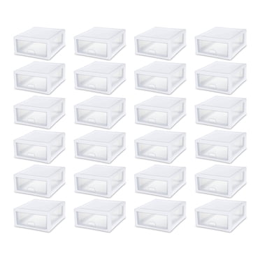 Sterilite Tiroir de Rangement Empilable en Plastique Transparent de 16 Pintes, Boîte de 24