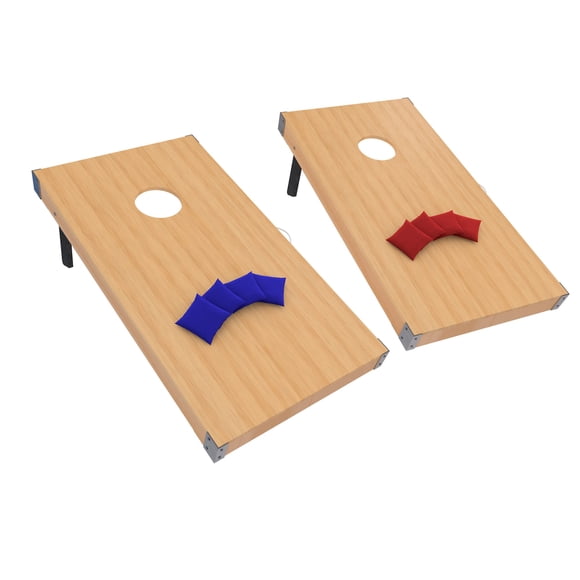 Ensemble de Trous de Maïs - Sac de Haricots d'Extérieur à Taille Ajustable 4 Pi X 2 Pi avec 8 Sacs Inclus - Jeux de Cour pour Adultes et Enfants par Trademark Games (Bleu, Rouge, Beige)