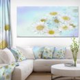 thumbnail image 1 of White Gerbera Flowers on Light Blue - Large Floral Canvas Artwork, 1 of 3
