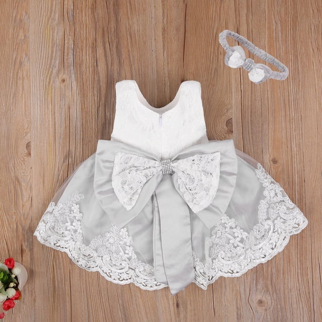 Princesse Fleur Fille Robe d'Été Tutu Robes de Fête d'Anniversaire Baptême Dentelle Mariage Enfants Robe Formelle Robe 18-24 Mois