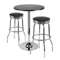 thumbnail image 1 of Ensemble de 3 tables de pub et de tabourets pivotants Summit, noir et chrome - 93362, 1 of 9