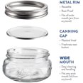 thumbnail image 3 of IGUOHAO 24 Pack 8OZ Ball Wide Mouth Mason Jars with Airtight lids and Bands, Wide Mouth Canning Glass Jars for Canning, Fermenting, Pickling, Decor, 3 of 6