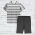 thumbnail image 5 of Ensembles de Pyjama pour Femmes, Ensemble de Pyjama une Pièce à Manches Courtes en Laitue avec Shorts, Cadeaux pour Femmes, P, 5 of 5