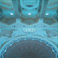 thumbnail image 1 of Ahgly Company Tapis d'Intérieur Lavable en Machine Carré Turquoise Bleu Vif, 8 Pieds Carré, 1 of 7