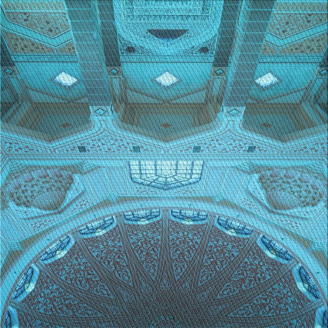 Ahgly Company Tapis d'Intérieur Lavable en Machine Carré Turquoise Bleu Vif, 8 Pieds Carré