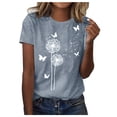 thumbnail image 1 of XZNGL T-shirt à Manches Courtes pour Femmes, Mode d'Été, Imprimé, Col Rond, Haut Ordinaire, 1 of 5