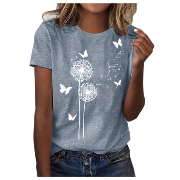 XZNGL T-shirt pour Femmes Mode Été Imprimé Ordinaire T-shirt à Manches Courtes à Col Rond pour Femmes
