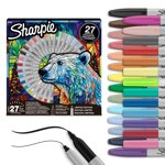 Sharpie Permanent Markers, Fine and Utra-Fine Point Markers Variety Pack, Assorted Colours, Includes 2 Colouring Pages