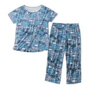 Pajama Summer Sleepwear for Women Lounging Pajamas for Women Comfortable Pajamas for Women Cop Pajamas Women Pajama Pants Petite Shorts Set Lightweight Pajamas for Women Women Short Pajama Set