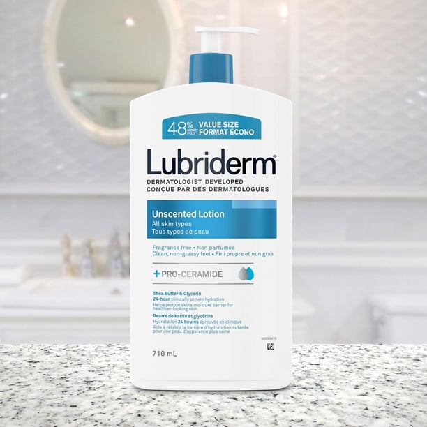 Lubriderm Unscented Lotion, Shea Butter and Glycerin, Dry Skin