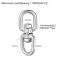 thumbnail image 2 of Unique Bargains M4 Swivel Eye Double Ended Round Rotating Hoist Ring, Eye to Eye Bolt 2 Pcs, 2 of 3