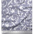 thumbnail image 1 of Soimoi Gray polyester Crepe Fabric Filigree Damask Fabric Prints By Yard 42 Inch Wide, 1 of 3