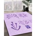 thumbnail image 3 of Ahgly Tapis d'Intérieur Lavable en Machine Carré Transitionnel Lilas Violet Vif, 8 Pieds Carré, 3 of 7