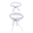 thumbnail image 1 of 2 Pcs Jarretière en Dentelle Fleurie pour Femmes Punk Gothique Anneaux Réglables Blanc, 1 of 9