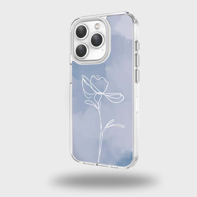Caseco iPhone 15 Pro Max Case With Mag-Safe - Blue Flower