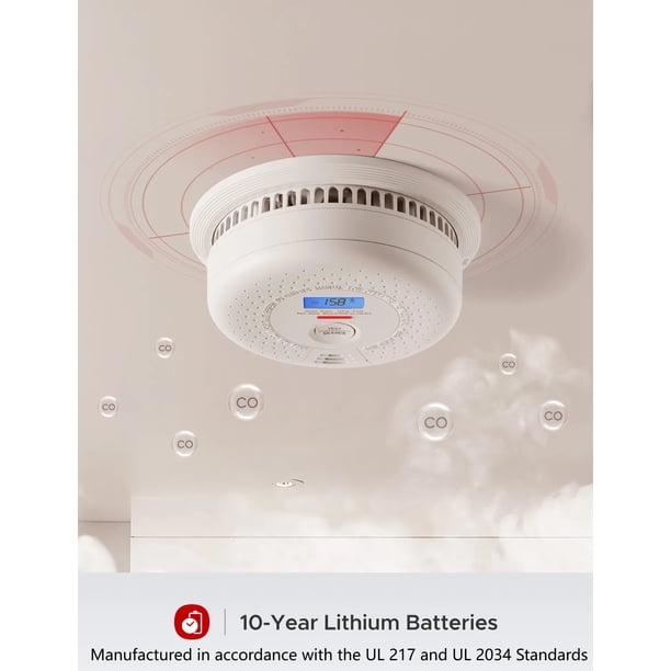 X-Sense Smoke Detector Carbon Monoxide Detector Combo with Display