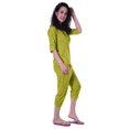 thumbnail image 3 of Moomaya Chemise en Coton Imprimé à Manches 3/4 avec Capri Ensemble de Nuit 2 Pcs Vêtements de Nuit pour Femmes, 3 of 7