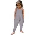 thumbnail image 1 of Girls Overall Sleeveless Rompers for Girls Spaghetti Strap Rompers with Pockets Summer Outfits for Girls 4T, 1 of 5