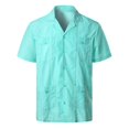 thumbnail image 2 of XDZJLR Men Shirt Spring And Summer Fashion And Leisure Dongfeng Pocket Button Lapel Short Sleeve Tops, 2 of 7