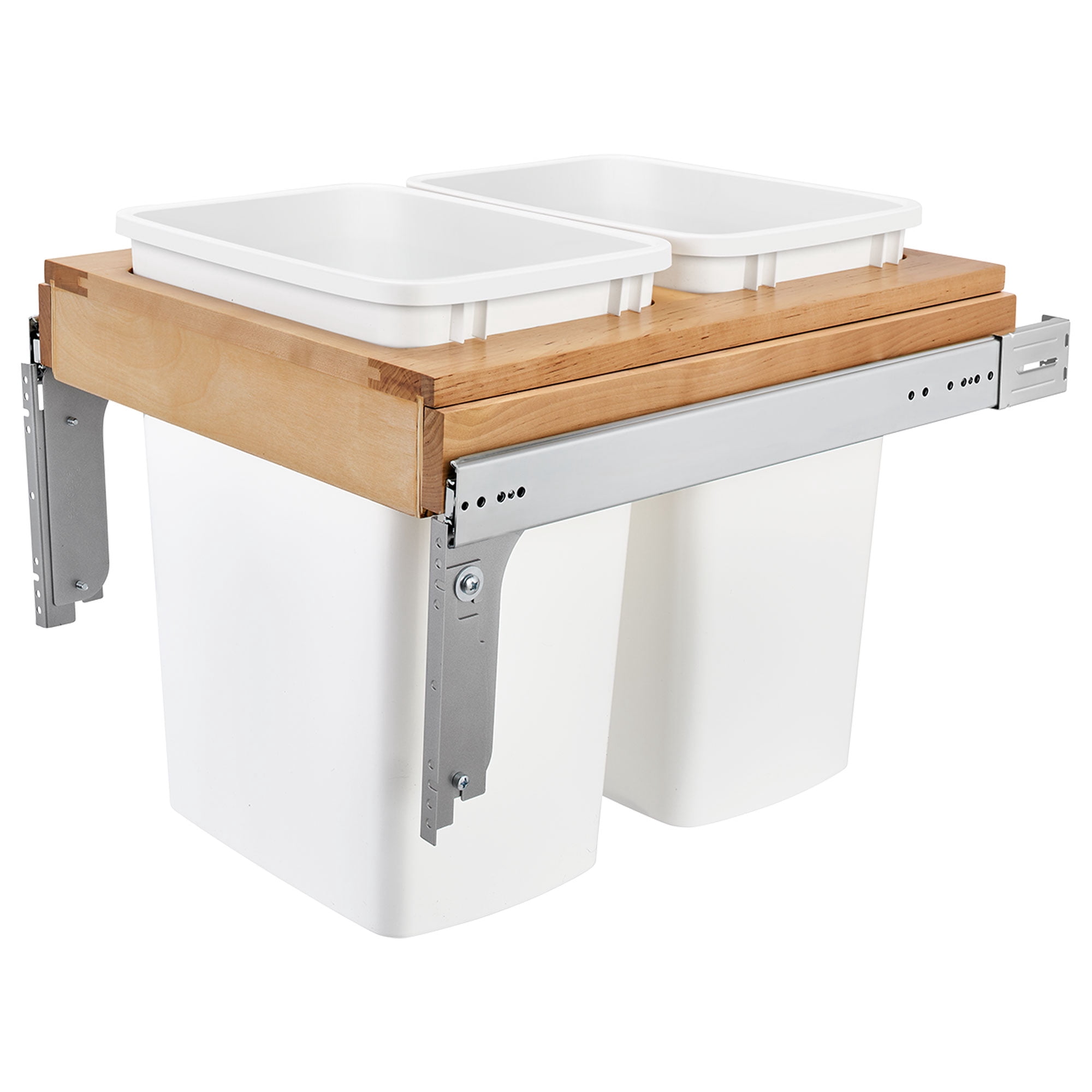 Rev-A-Shelf Poubelle à Montage Supérieur à Double Tiroir sous Armoire, 35 Qt, 4WCTM-21DM2-495-FL