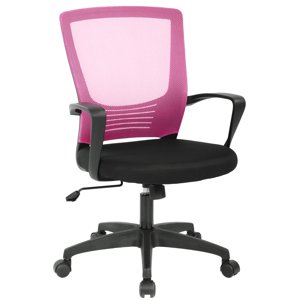 Chaise de bureau ergonomique chaise de bureau Mesh Computer Chaise Rolling Swivel Moderne Chaise de direction réglable Tabouret de retour Support pour la maison, bureau, rose