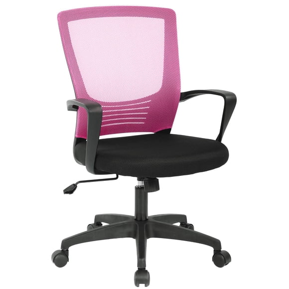 Ergonomic Office Chair Desk Chair Mesh Computer Chair Rolling Swivel Modern Executive Chair Adjustable Stool Back Support for Home, Office, Pink