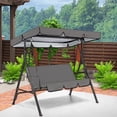 thumbnail image 2 of Outdoor Swing Canopy Waterproof Top Cover Replacement, 77''x49'' Patio Canopy Cover for 2/3-Seater Swing Garden Porch Sunproof Awning Canopy All Weather Protection Easy Installation, Red, 2 of 7