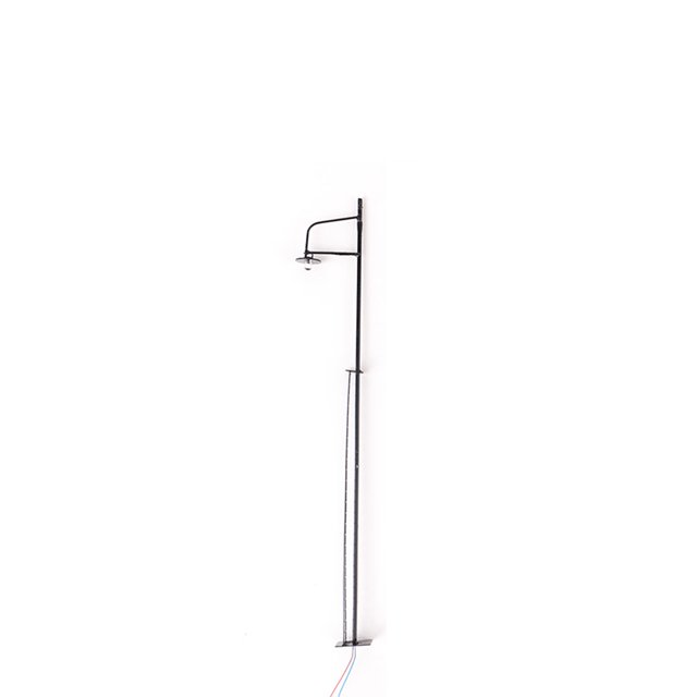 mmirethe Model Train Lamppost with Ladder Home Landscape Decorations LED Railway Light Miniature Single-Head Track Lamp Table Toys Black(Scale 1:120)