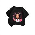 thumbnail image 3 of MEZZALL T-Shirt Graphique Mignon pour Fille, Col Rond, Manches Courtes, Tee d'Été Décontracté, T-Shirts Hauts, Noir, 3-4 Ans, 3 of 5