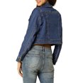 thumbnail image 3 of INSPIRE CHIC Veste en Jean Denim Classique pour Femmes à Manches Longues Boutonnée, 3 of 7