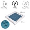thumbnail image 3 of Bubbles Non-Slip Square Shower Mat Solid Peacock Blue 20″L X 20″W, 3 of 5