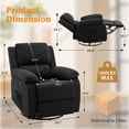 thumbnail image 2 of YSICK Small Swivel Rocker Recliner Chair for Small Spaces Linen for Living Room,Black, 2 of 6