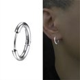 thumbnail image 2 of Stainless Steel Round Earring Simple Fashion Closed Hoop Earring Coil Earring Titanium Steel Hoop Earring, 2 of 4