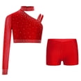 thumbnail image 2 of Manyakai Gymnastic Dance Outfits for Girls Latin Jazz Dance Performance Costumes Athletic Sports Workout Red 16, 2 of 7