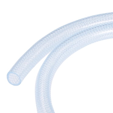 Unique Bargains 1/2' ID 3.3ft Transparent Braided Reinforced PVC Tubing High Pressure for Water Hose