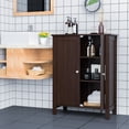 thumbnail image 3 of Patiojoy Armoire de Rangement de Salle de Bain Armoire de Rangement au Sol Organisateur Autoportant Brun, 3 of 6