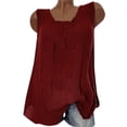 thumbnail image 2 of Débardeur T-shirt Ample Sans Manches en Coton et Lin pour Femmes, Gilet Tee Blouse, Camisoles, Grande Taille, 2 of 2