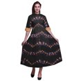 thumbnail image 1 of Bimba Robe pour Femmes à Manches Retroussables Imprimée Teinture sur Nœuds, Col Mandarin, Chemise Boutonnée - Grand, 1 of 5