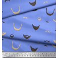 thumbnail image 3 of Soimoi Blue Cotton Duck Fabric Mustache Face Print Sewing Fabric BTY 58 Inch Wide, 3 of 3