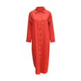 thumbnail image 5 of Kcodviy Robe Chemise Unie pour Femme Mignonne Robe d'Été Jupe Longue Décontractée Longue Magasinage Robes pour Femme Manche Cardigan Robe, 5 of 5