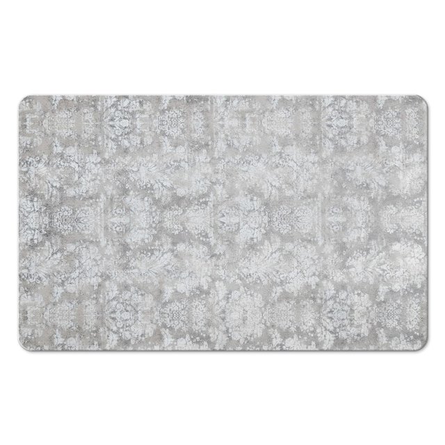 Soft Vintage Bathroom Runner Rug in Gray: Non-Slip, Long, Machine Washable - Farmhouse Floral Design Adds a Touch of Tradition - Perfect for Sink, Shower, Bathtub, 20x32 in