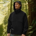 thumbnail image 2 of Sentmoon Snowboard Jacket Solid Color Long Sleeve Drawstring Hooded Neck Mens Coats Plus Size Zipper Windbreaker Waterproof Woman Clothes with Pockets Fall and Winter Comfy for Travel and Hiking, 2 of 8