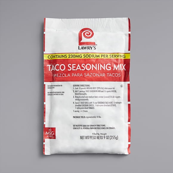 Lawry's 9 oz. Taco Seasoning Mix - 6/Case