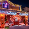 thumbnail image 4 of Liyamei Garage Door Cover Banner Reactive Design With 2 Lighting Modes For Festive Outdoor Fluorescent Glows In Dark With Cartoon Santa Party Xmas Decorat, 4 of 5