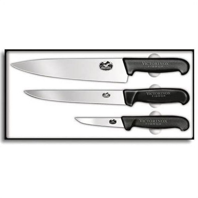 Victorinox Ensemble de Couteaux de Chef Fibrox Pro 3 Pcs (10 Pouces) - Noir