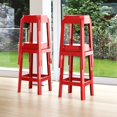 thumbnail image 3 of Compamia Tabouret de Comptoir en Polycarbonate Renard - Ensemble de 1, Rouge Brillant, 3 of 6