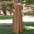 thumbnail image 1 of Gspmoly Robe d'Été, Robe Décontractée Ample pour Femme à Col Montant avec Poches, Couleur Unie, Style Mode, Robes de Mariage pour Femmes Offres Prime, 1 of 6