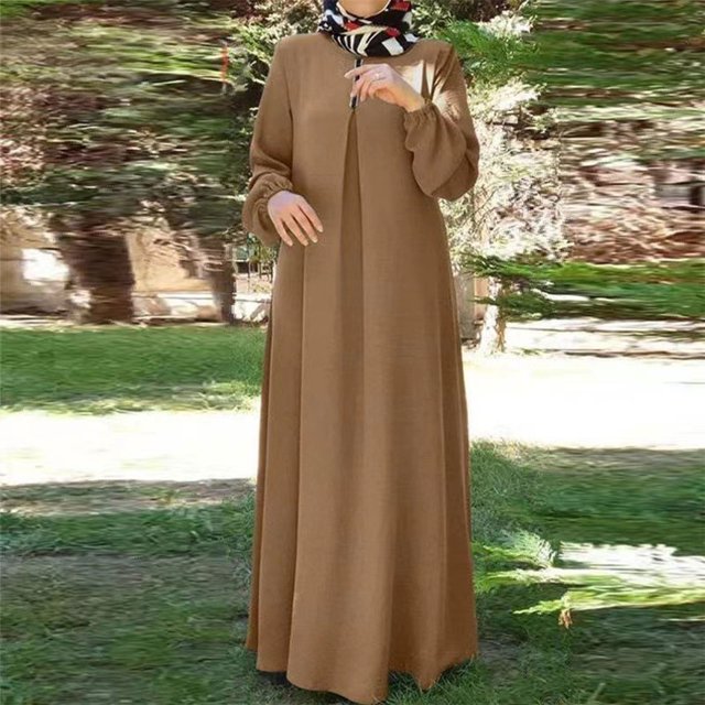 Gspmoly Robe d'Été, Robe Décontractée Ample pour Femme à Col Montant avec Poches, Couleur Unie, Style Mode, Robes de Mariage pour Femmes Offres Prime