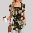 thumbnail image 1 of SMihono Hauts pour Femmes Été Chic Décontracté Mode Femme Imprimé Décontracté Col Rond Manches Courtes T-Shirt Ample Blouse Hauts T-Shirt Oversize pour Femmes, 1 of 5